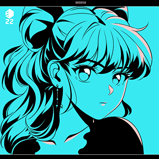 anime girl,new-retro style,japanese 1980s,flat color,outline,limited palette,thick-coating,vector-art colouring