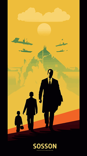 "succession" hbo tv series, mondo poster style, minimal vector illustration, 5 flat colours, stylize