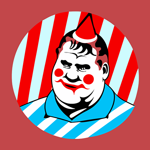 john wayne gacy in clown makeup, sticker, vector