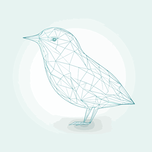 minimalistic vector art, a bird drawin with a single thick line
