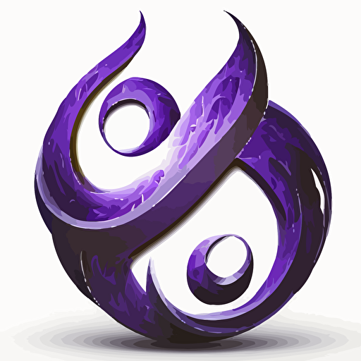 icon, infinity symbol, technology, flames, white background, single color, purple, vector, no shadows