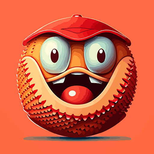 ball ⚾️ face, vector, cartoonishly, v 5
