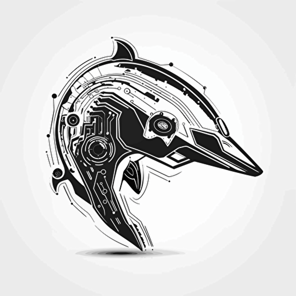 iconic futuristic logo of apex predator orca AI trading bot, vector, creative, black logo on white background,