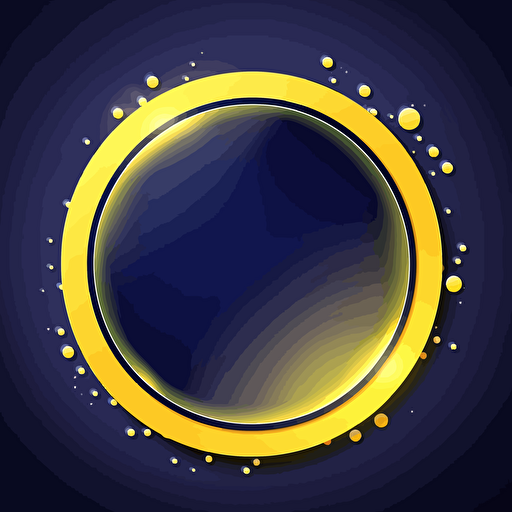 blue and yellow facebook frame, circular, dynamic lighting, vector illustration