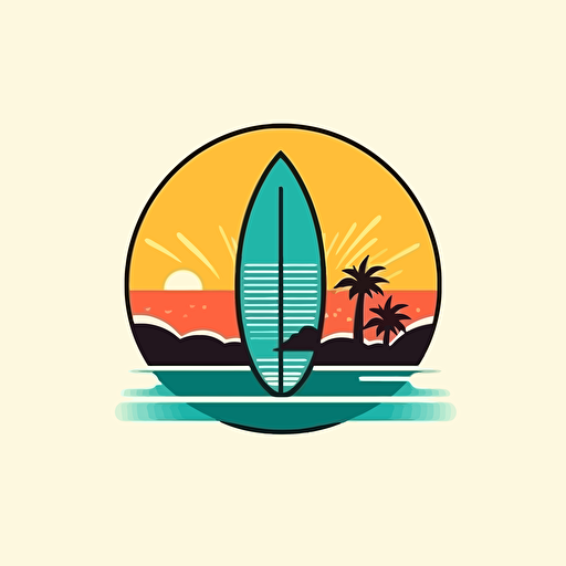 sup board, sea, summer, vibe style, vector logo