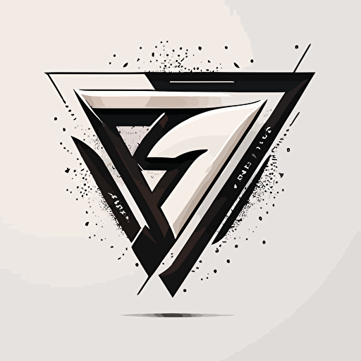 clean vector logo with letters F and C, triangle form