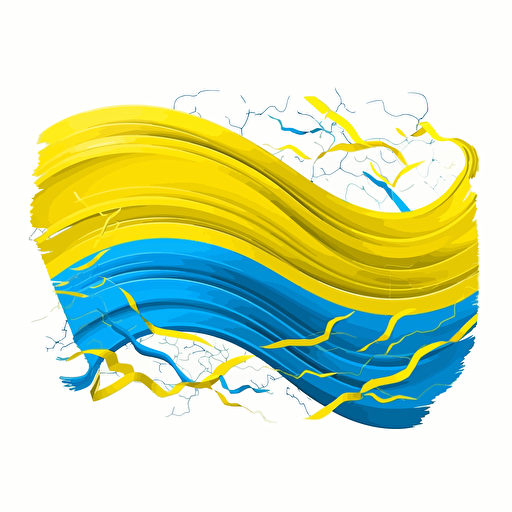 ukranian flag motivational, Sticker, Hopeful, Cool Colors, kinetic art style, Contour, Vector, White Background, Detailed