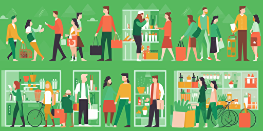 This category contains vector images depicting various scenes and elements related to shopping malls. You will find illustrations of people shopping, stores, escalators, food courts, and more.