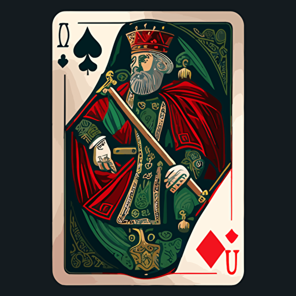 vector art Playing cards that have the king holding a pickleball paddle traditional design of a playing card