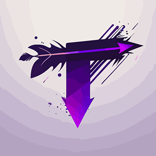 logo showing a letter with an arrow, minimal, vector, flat with a purple gradient