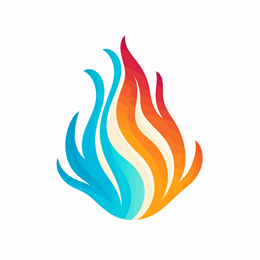 flame waterdrop leaf on white background logo easy colours vector