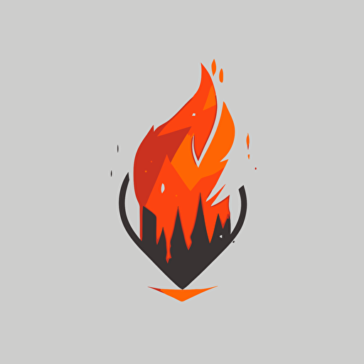 Very Minimal flat logo, very basic form of wildfire, very simple clean design, very basic shape, geometric, , vector, 2d, flat, computer system, satellite, simple, technology, big data, minimalistc, clean, no text, , no shadows, P S professional Logo called gymfire