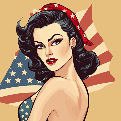 american pin up art vector