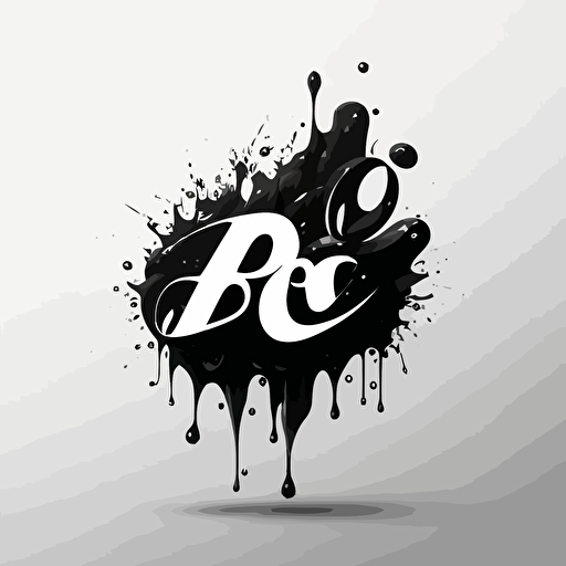 simple black and white water splash logo with 'BFC' in water splash logo vector abstract