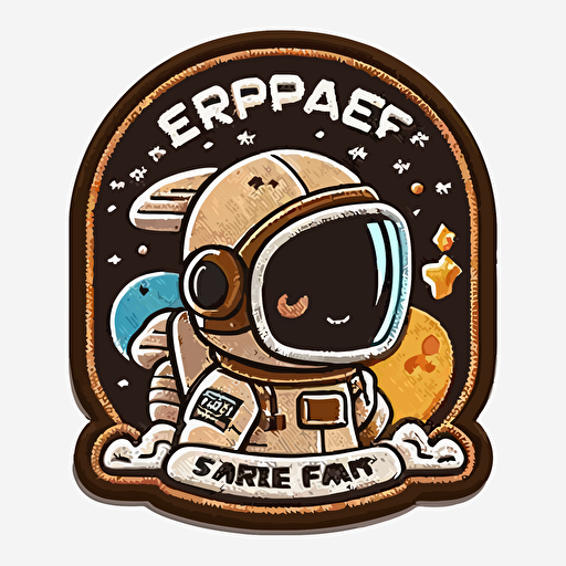 space explorer patch, vector, cute, 2d