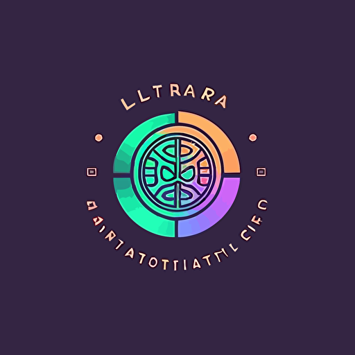 I would like a flat vector logo for my AI-driven medical technology company that incorporates a circle, gradient, and elements related to law and artificial intelligence in a simple and minimalistic style. Use modern and tech-inspired colors like. The logo should be clean, memorable, and easily recognizable, reflecting the essence of the AI-driven law technology field.