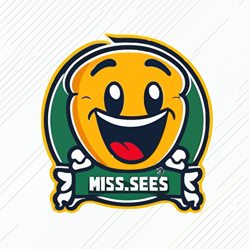 a sports mascot logo of mr. kisses, a smiley face, simple, vector