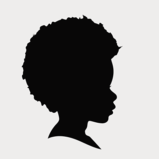 little black boy simple logo, vector, minimal, Silhouette