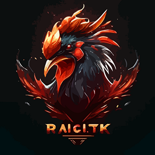 rooster logo, angry rooster, vector