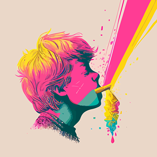 pink,yellow,vector,fantasy,face,young boy kissing a bullet
