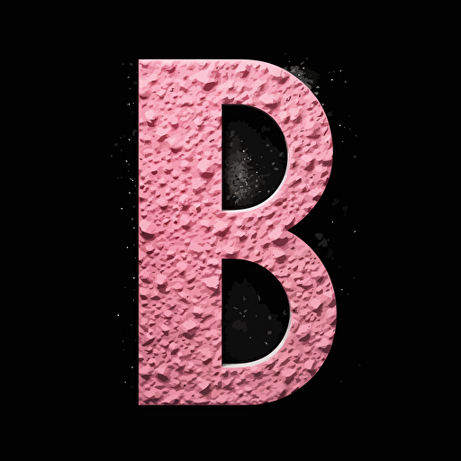letter B designed by Luis Barragán , Luis Barragán style, pink concrete,black background, simple logo, vector art