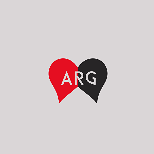 ARTG, heart shape and wordmark inside, wordmark logo, minimalist logo, one color, vector, modern