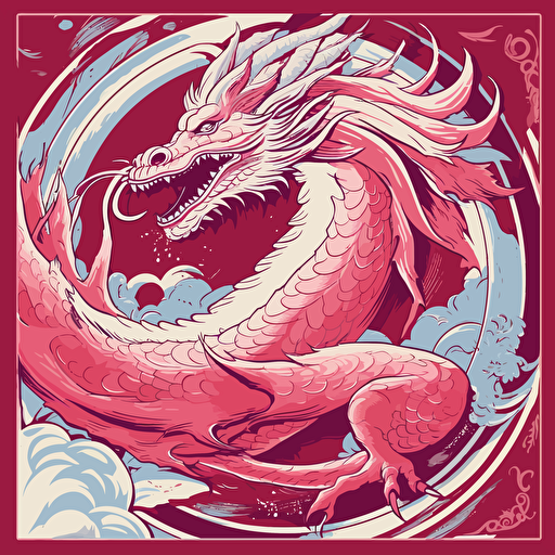 dragon vectoriel, light red