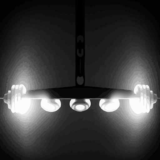 deadlight bar with weights, vector style, black and white