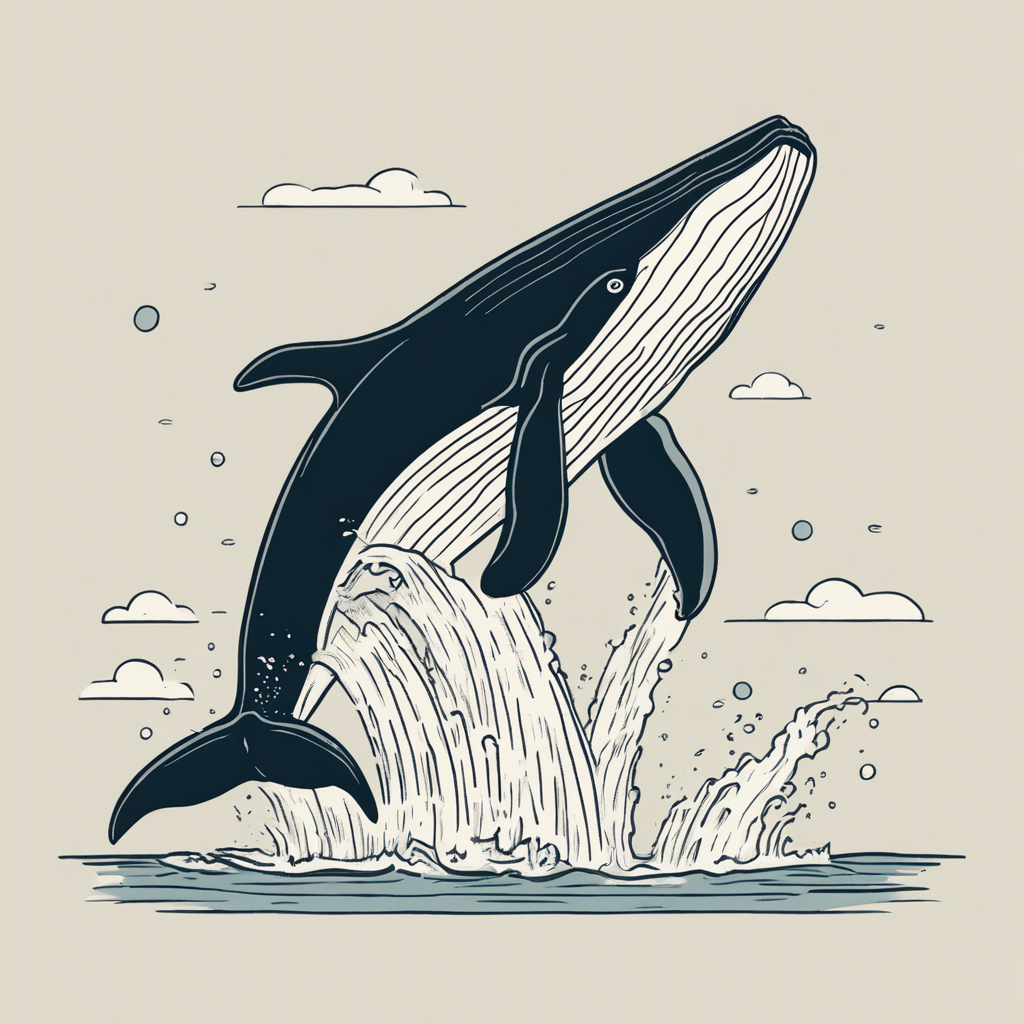 a whale jumping out of the water, illustration in the style of Matt Blease, illustration, flat, simple, vector