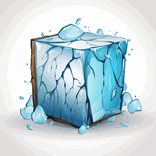 illustration of a ice block with a crack on it, vector clip art