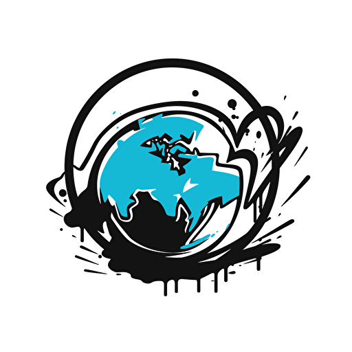 logo for globe, Simple, minimalistic, Vector, sticker, graffiti