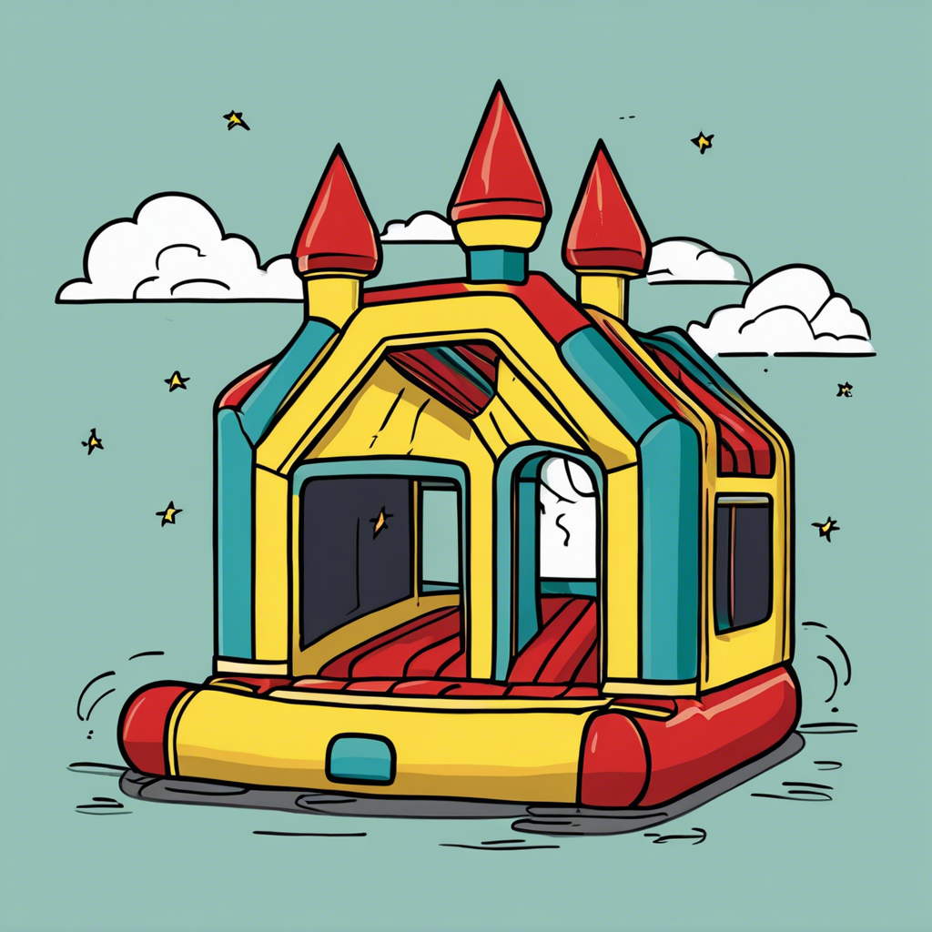 a bouncy house, illustration in the style of Matt Blease, illustration, flat, simple, vector