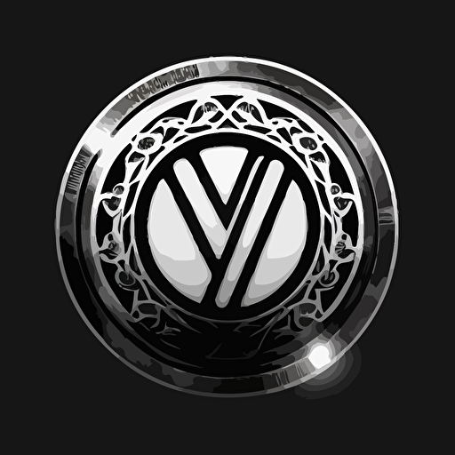 modern, simple, round, vector iconic logo of YouTube channel called "Beyond the Chain", white vector, on black background