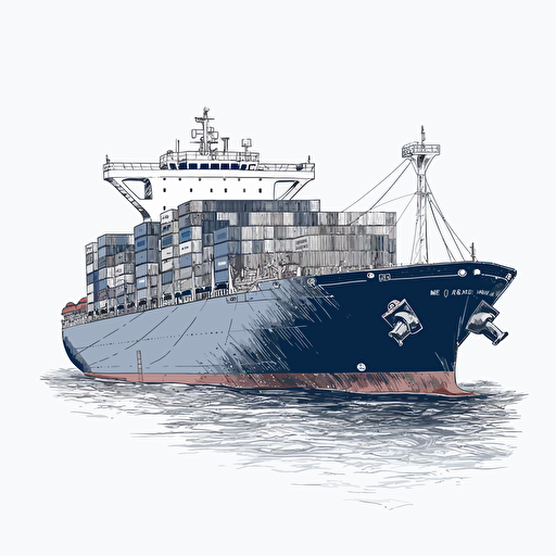 an illustration vector of a container ship