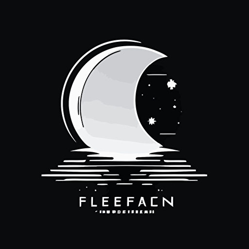 clean, minimalist, emblem business, helf moon, computer, vector logo
