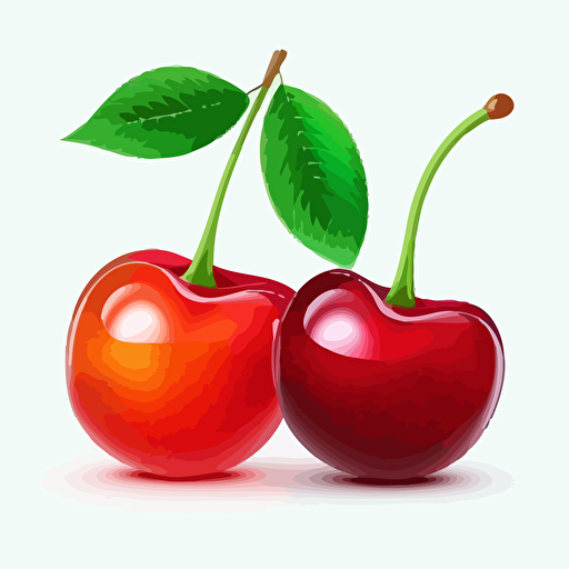 2 cherries icon. Bright and voluminous, vector. White background