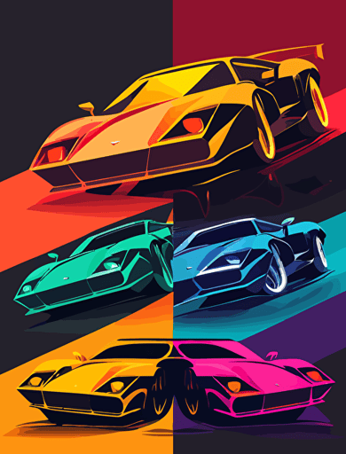 super car, clip art, vector, only eight color