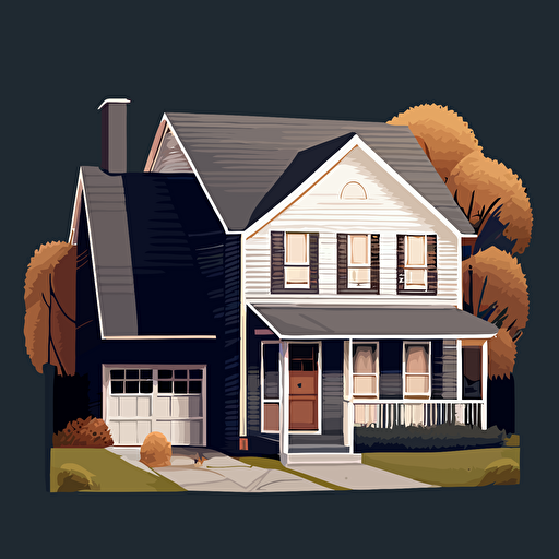 vector image of a single family home