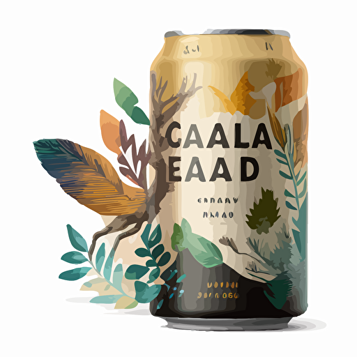 a craft beer vector design that is nature based, 473mls cans, laid back, adventurous, approachable, and inclusive on a white background