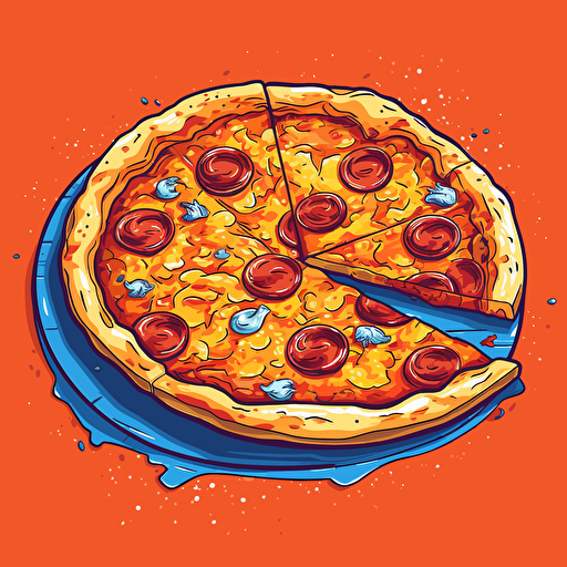 a pizza vector art illustration