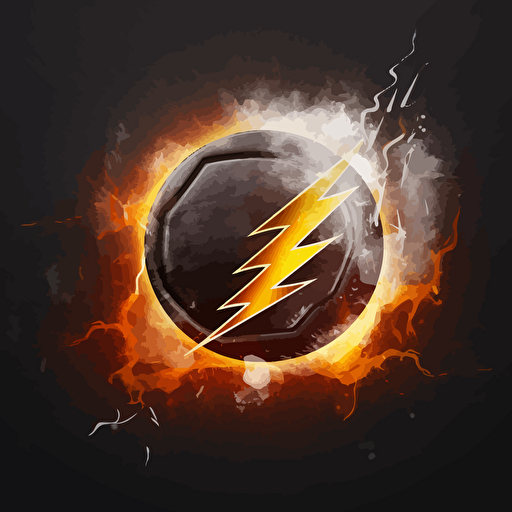 hockey puck struck by lightning vector at