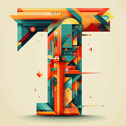 a modern geometric letter “T” vector