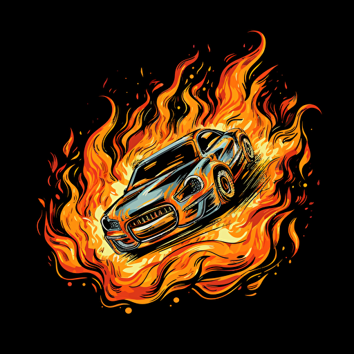 vector illustration of flames, like animal sytle drift club