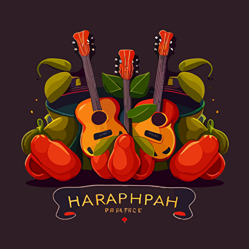 flat vector illustration of peppers marachi band