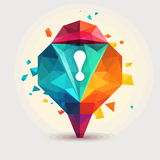 a vector logo, flat 2D, vivid colours, an hour glass, top part shaped like a diamond