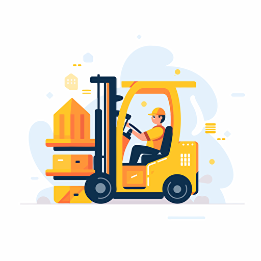 Flat vector style :: forklift truck service logo