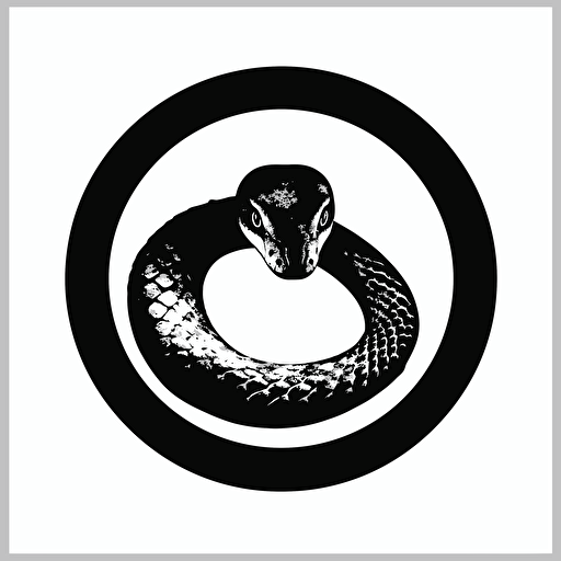 simple minimal icon, single color, 2d vector art, "coiled snake" silhouette, black on white paper.