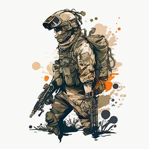 cod soldier semi-bended body vector