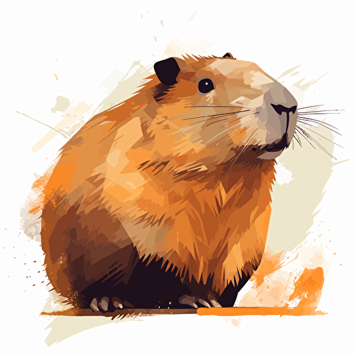 vector art of a capybara,