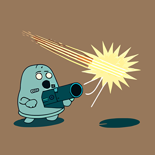 vector art of a potato launcher shooting a laser beam